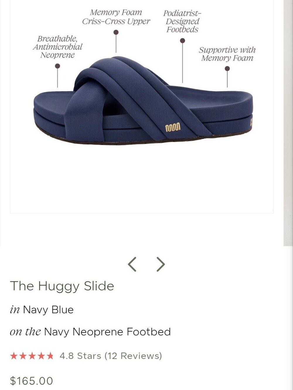 Commbi The Huggy Slide
in Navy Blue
on the Navy Neoprene Footbed